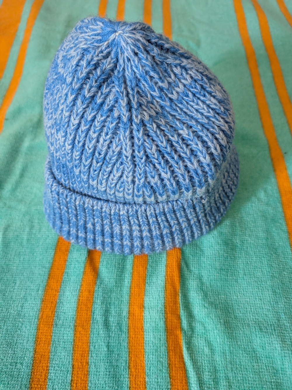 ASOS Blue Marled Ribbed Cuff Beanie - Picture 4 of 4